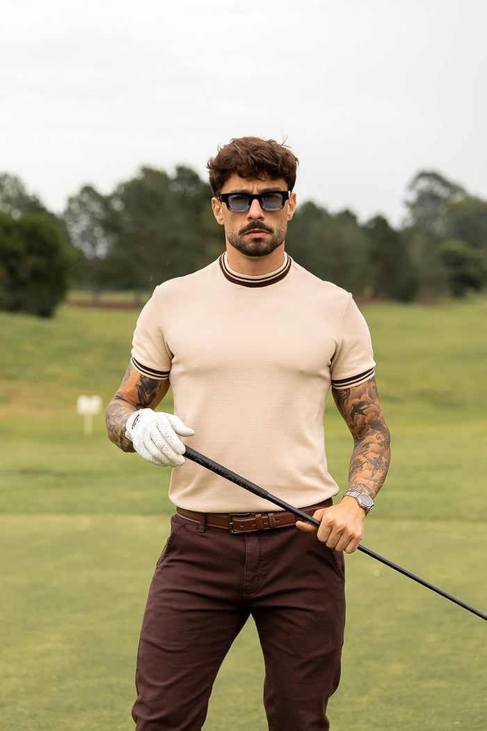 Camiseta Suíça - Malha Waffle com Frisos